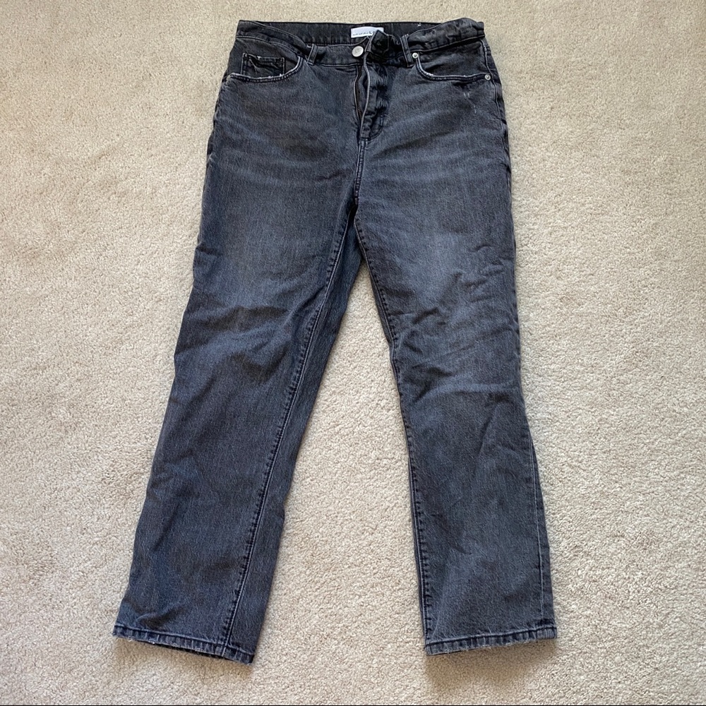 LOFT High rise straight crop black jeans size 29/8